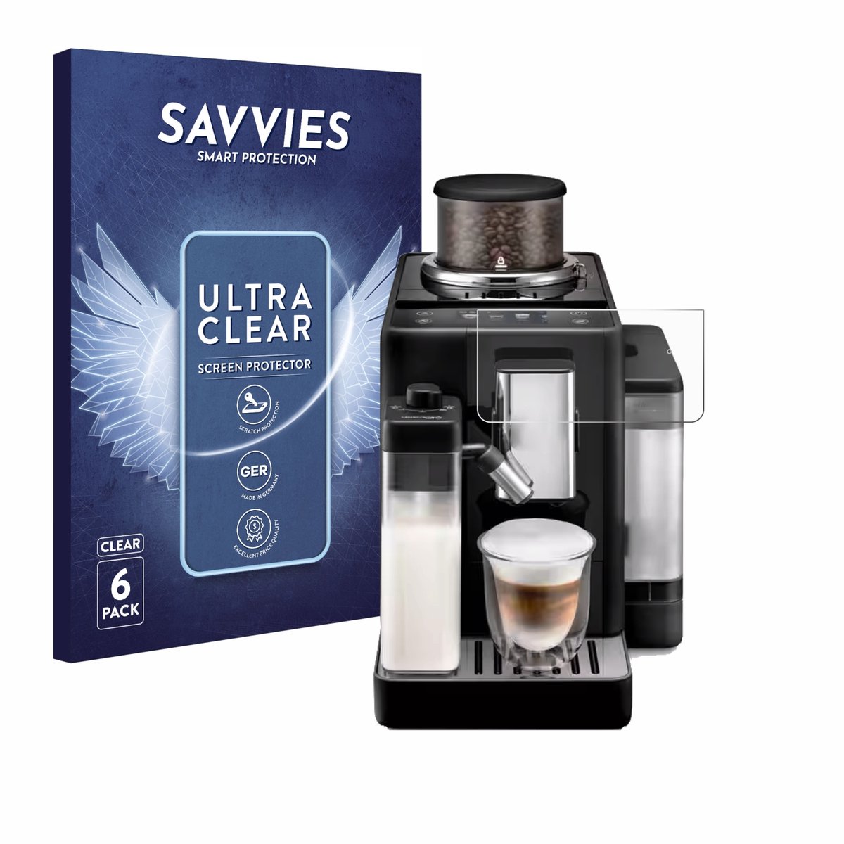 Savvies - Screenprotector voor DeLonghi Rivelia - Folie Beschermfolie transparant 6 Stuks