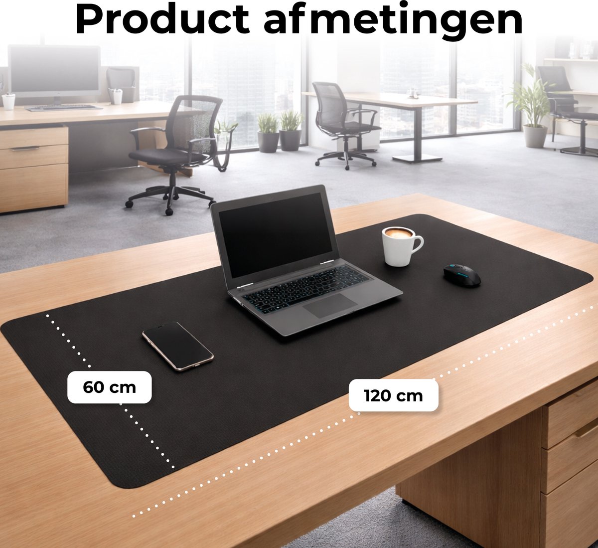 WURK Muismat 120x60 - XXL - Bureau Onderlegger