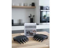 BBQ Pulled Pork Klauwen Set – Premium Meat Shredder – Hittebestendig Kunststof – Voor Vlees, Kip & Brisket – Zwart
