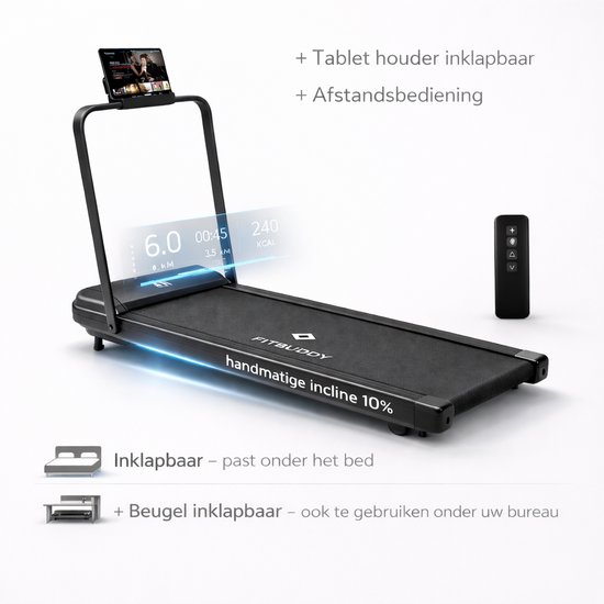 Fitbuddy XM-U1 Loopband | 1.5HP Motor | 10% Hellingfunctie | - Fitbuddy - €199,95