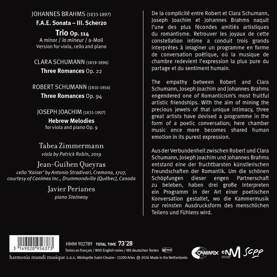 Achterkant van de cd met tracklist en tekst.  Harmonia Mundi.