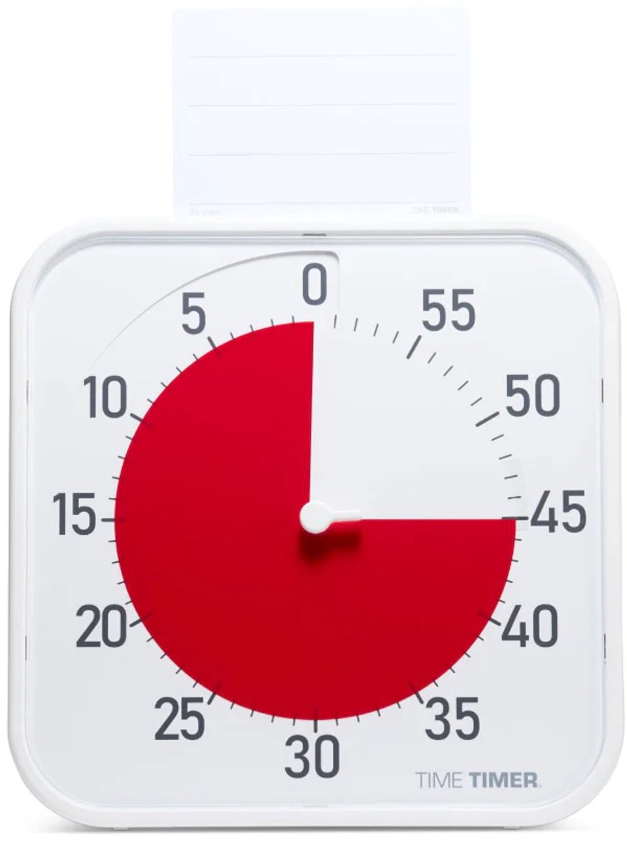 Time Timer® Medium WIT 19x19cm - Visuele Countdown Timer Time Timer® Medium 19x19cm - Visuele Countdown Timer- schermtijd instellen