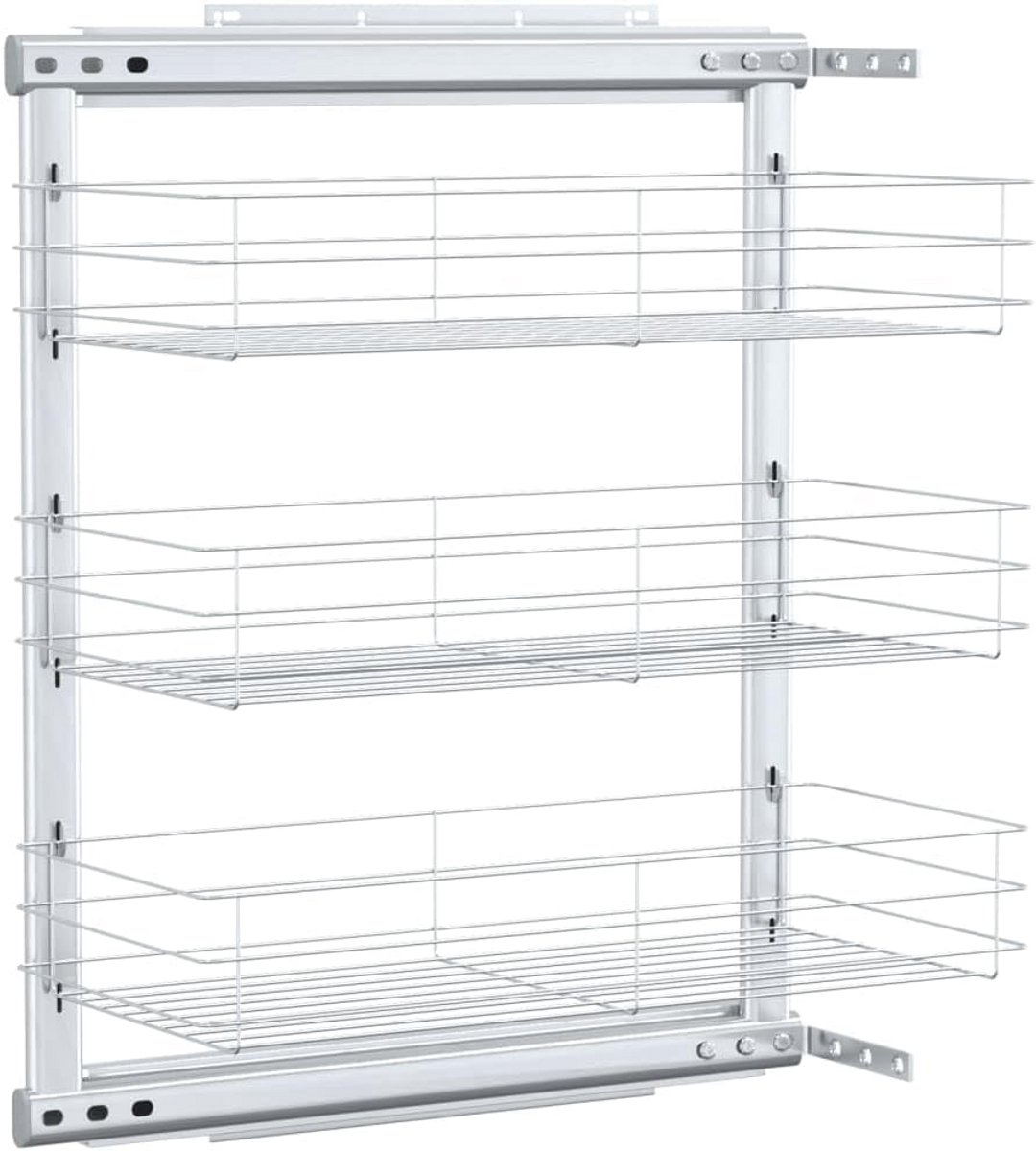 Uittrekbare Keukenmand 3-laags voor Kastopslag 47x25x56 cm
