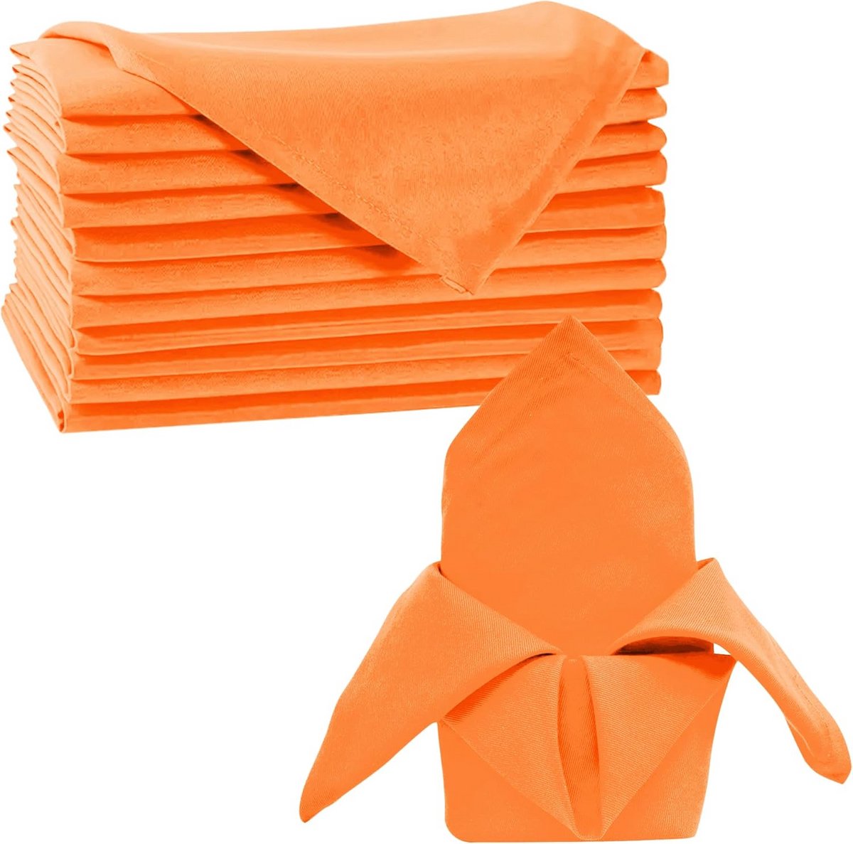 Grote Oranje Stoffen Servetten 50x50 cm Set van 20 Herbruikbaar
