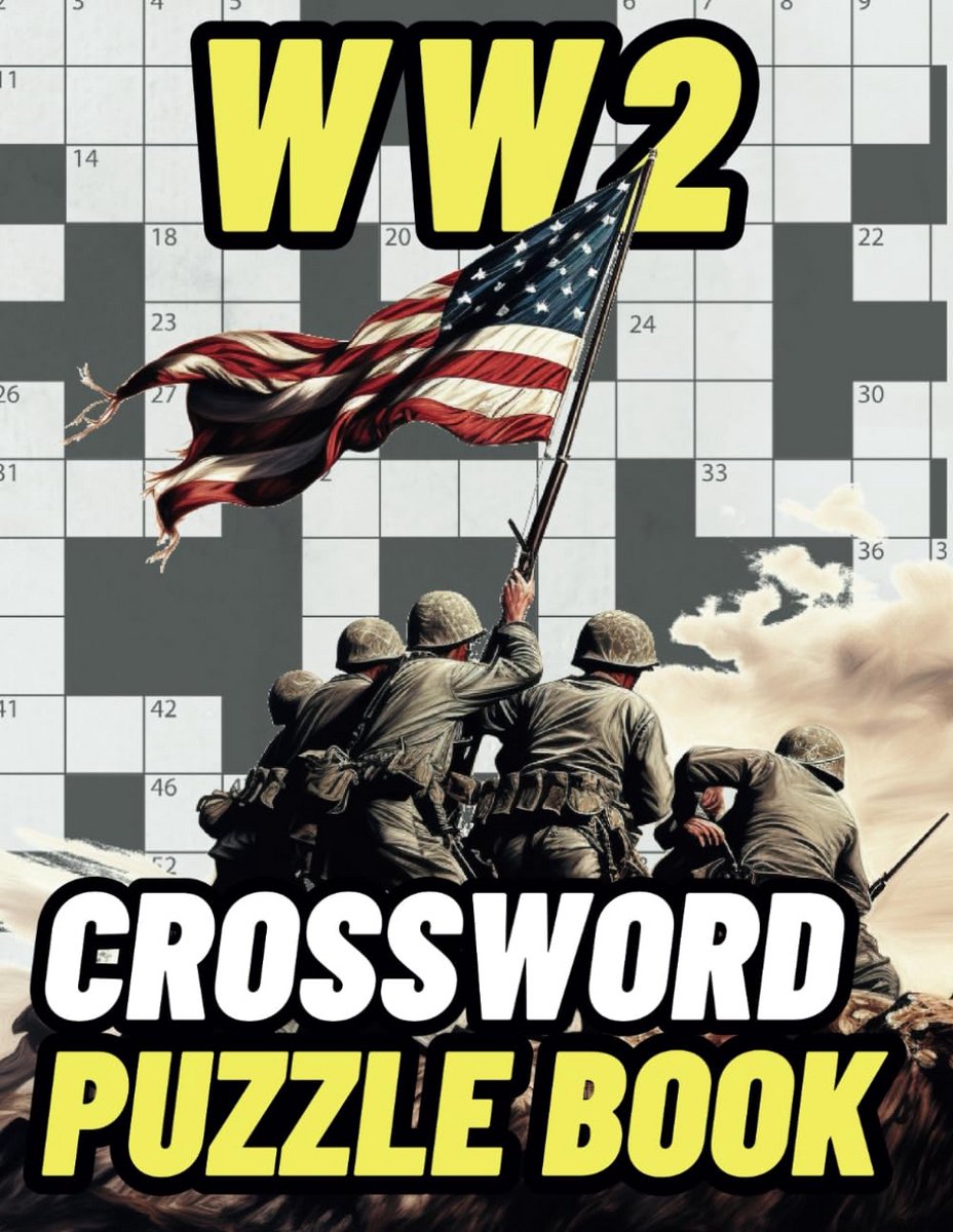 Grote Druk Kruiswoordpuzzelboek Tweede Wereldoorlog met Woordzoeker Bonus