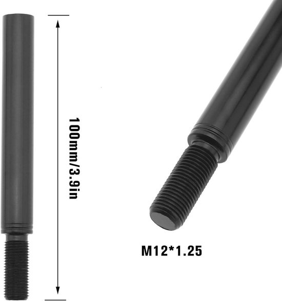 Verlengstuk Pookknop M12x1.25 - 10 cm Universele Schakelhendel Adapter Zwart — afbeelding 5