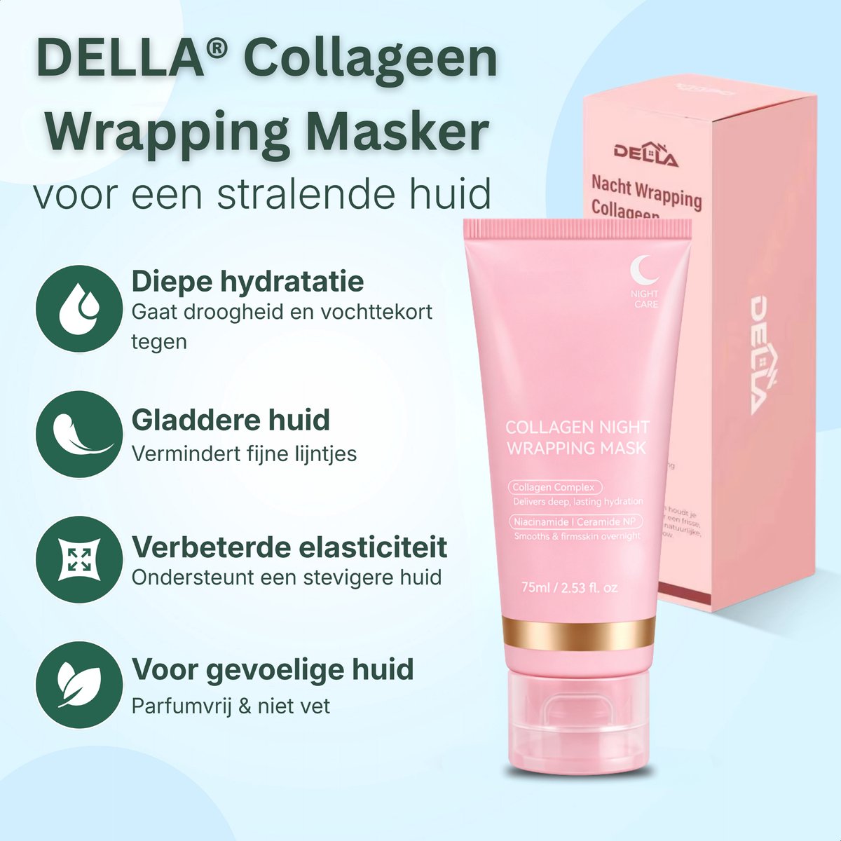 Collageen Wrapping Masker - 2 stuks - 150ML - Nacht gezichtsmasker - Hydraterend & Verstevigend - Korean skincare - peel off — cadeau in Verzorging - foto 2