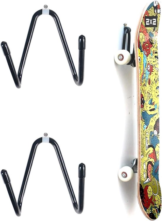Set van 2 Wandhouders voor Skateboard en Longboard - Universele Ophangbeugel