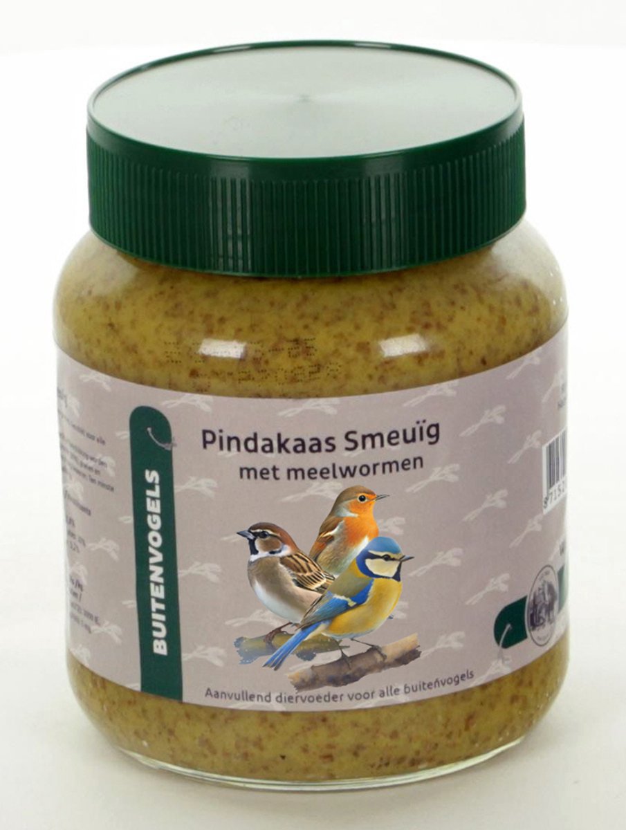 Pindakaas Pinda’s & Insecten – Tuinvogelvoer in Glas (eiwitrijk)