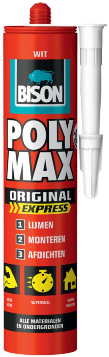 Bison Poly Max® Express Wit - 12 x 425 gr - Voordeelverpakking