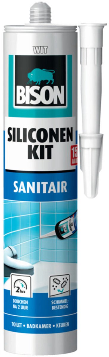 Bison Siliconenkit Sanitair Wit - 12 x 300 ml - Voordeelverpakking