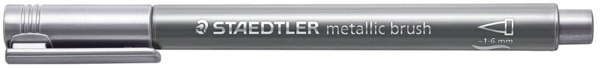STAEDTLER - metallic brush pen - met penseelpunt - zilver - doos met 10 stuks