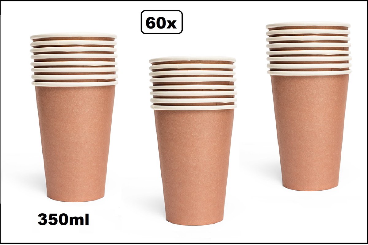 60x Mega beker rosegoud karton 350ml - Drinken drank limonade
