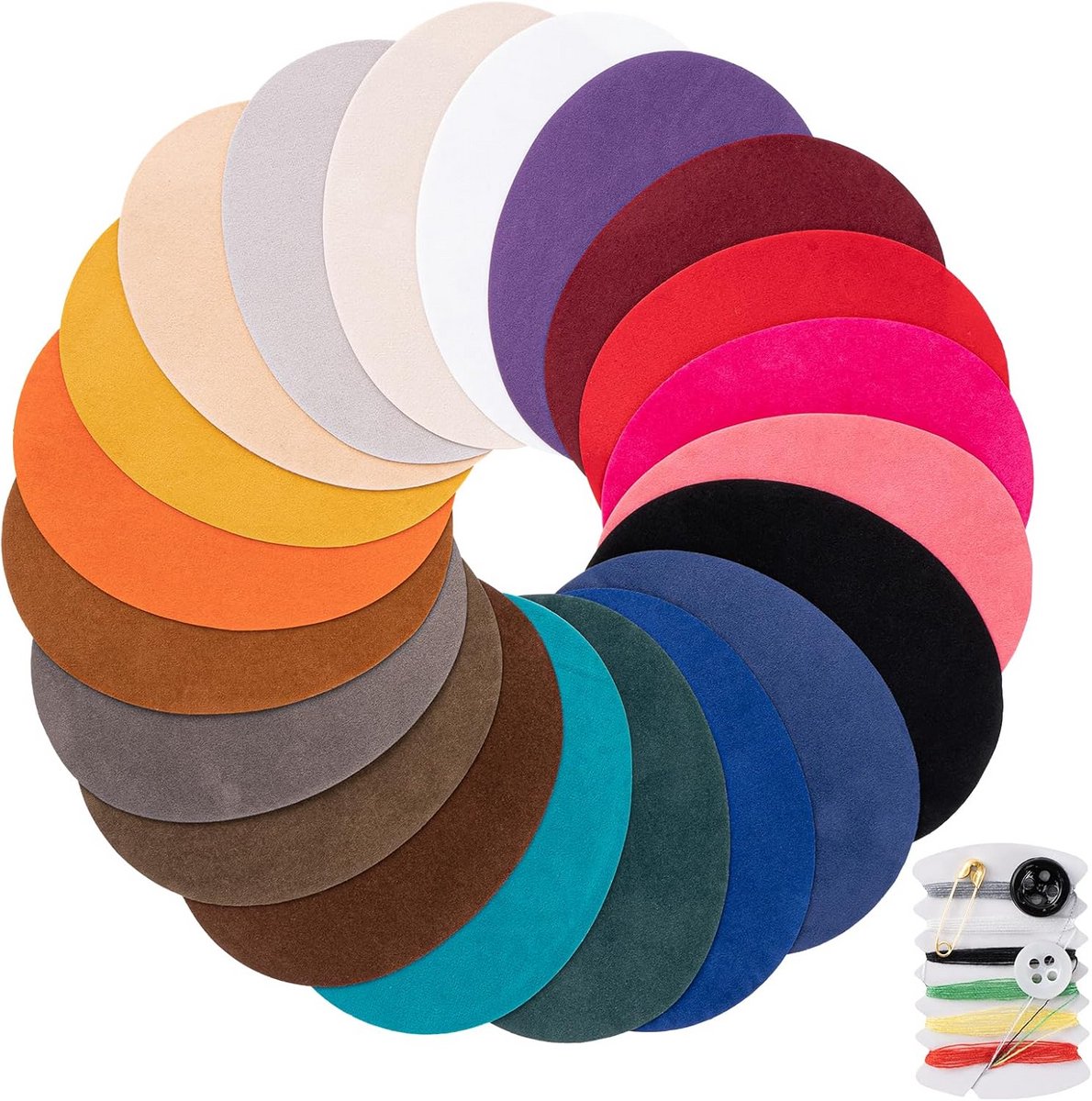 20 Stuks Strijkbare Reparatie Patches voor Kleding in Diverse Kleuren - Stof Herstel Set