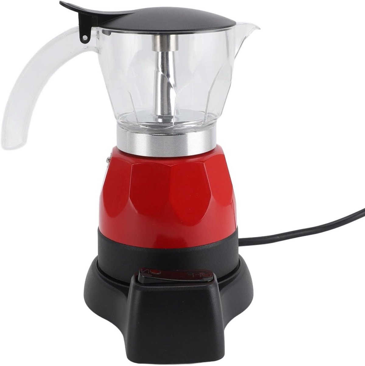 Draagbaar Elektrisch Espresso-koffiezetapparaat, 150 Ml Capaciteit, 3 Kopjes, Aluminium Italiaanse Koffiepot met Druipbestendige Moka Pot en Afneembare Basis.