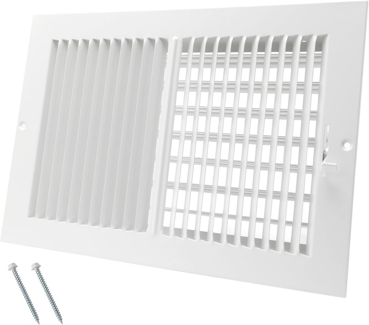 Ventilatieopening 12x8 Inch - 2-Weg Stalen Luchtrooster voor Muur of Plafond met Hoge Luchtstroom