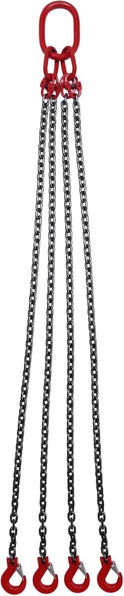 Vierarmige Hefketting met Haken 8mm 5 Ton Lengte 1.5m