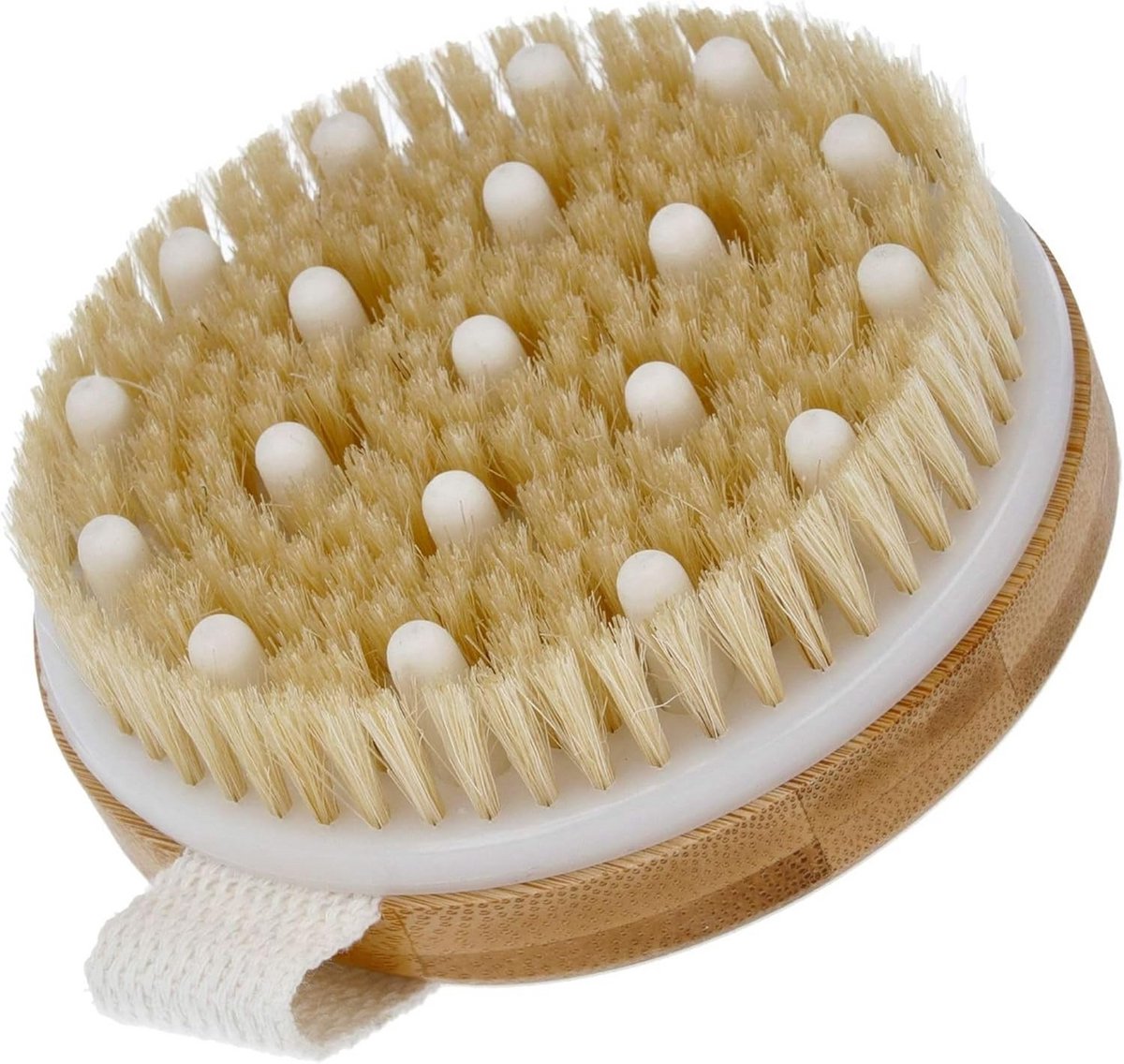 Massageborstel Hout met Noppen voor Droge of Natte Huid & Exfoliatie