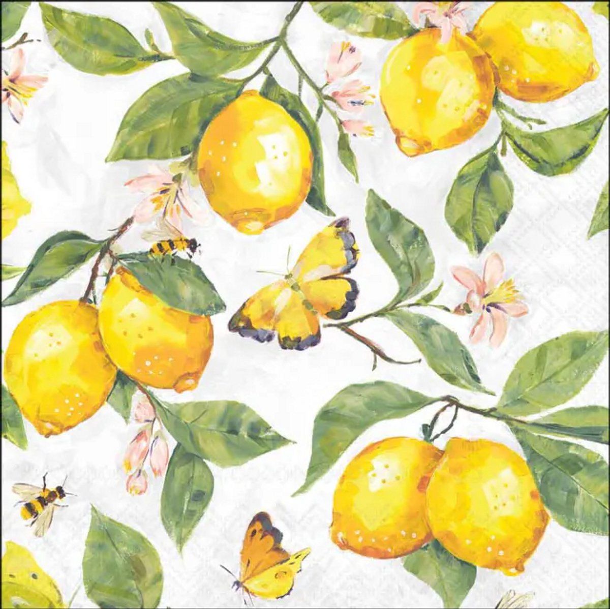 Ambiente Lunch Servetten - Fresh lemons white