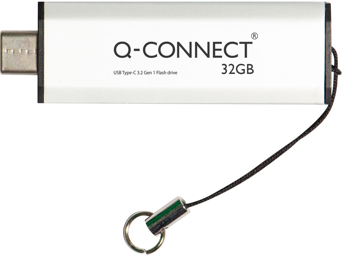 Q-CONNECT USB-C stick 3.2 Gen1, zilver, 32 GB