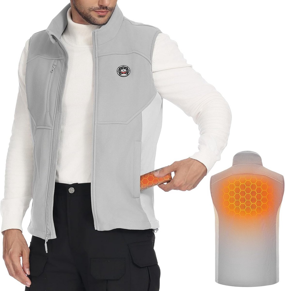 Verwarmd Vest met 5 Warmtezones en Handverwarming, USB Oplaadbaar