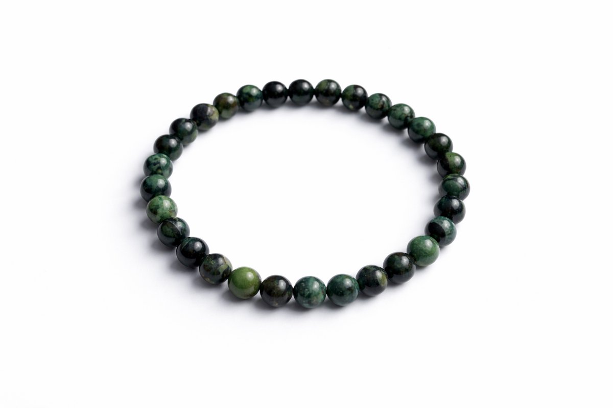 Kambaba Jaspis Armband 6 mm – Natuursteen Kralen – 17 cm – Elastisch – Unisex