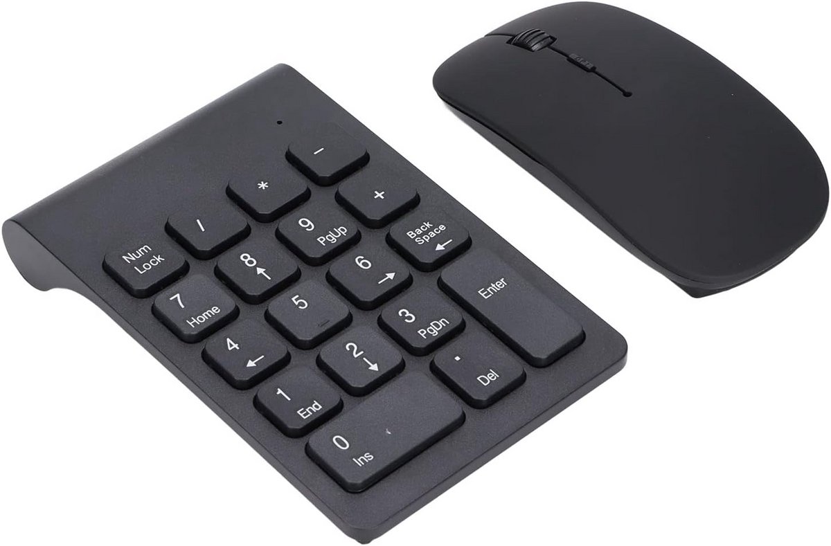 Draadloos Numeriek Toetsenblok met Muis Combo - 2.4 GHz Plug-and-Play voor Laptop en PC