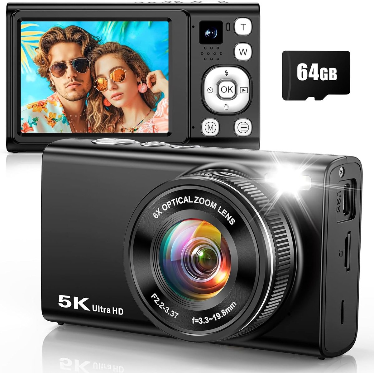 Kiekz Fotocamera 96MP - 5K Compactcamera