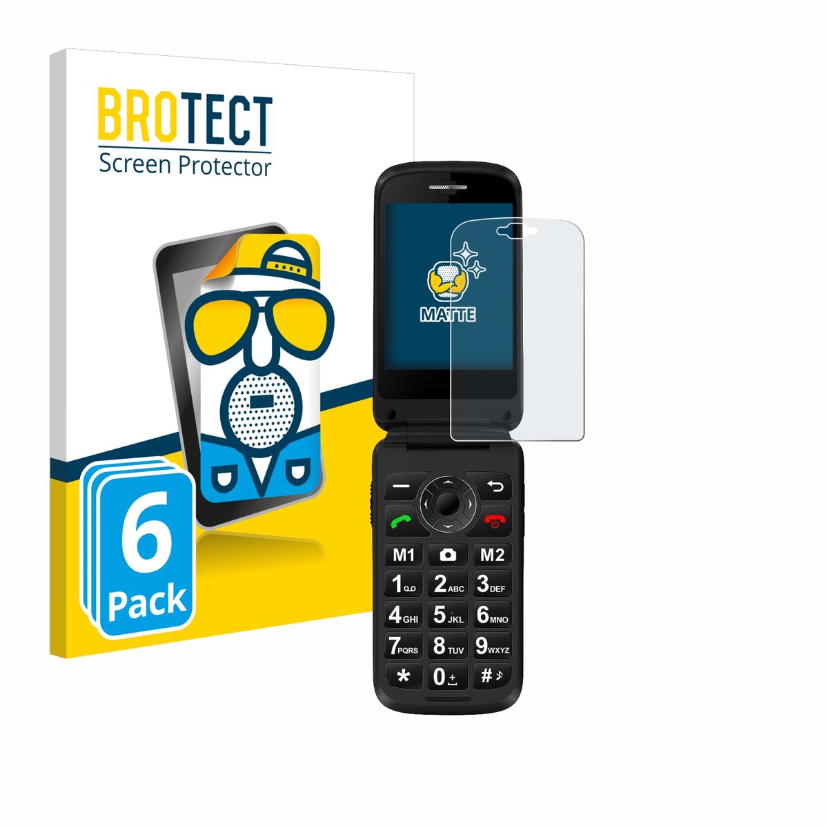 BROTECT - Screenprotector voor Simvalley Mobile XL-970 - Folie Beschermfolie matte 6 Stuks