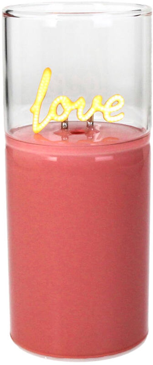 Decoratielamp Love LED Glas Perzik 6,5x6,5x15cm