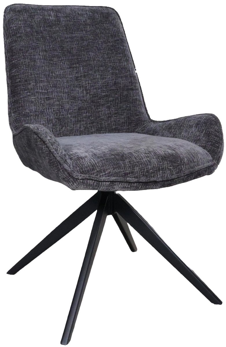 SET DEAL: 4 stuks Eetkamerstoel draaibaar Marloes zwart eetstoel draaibare stoel zetel
