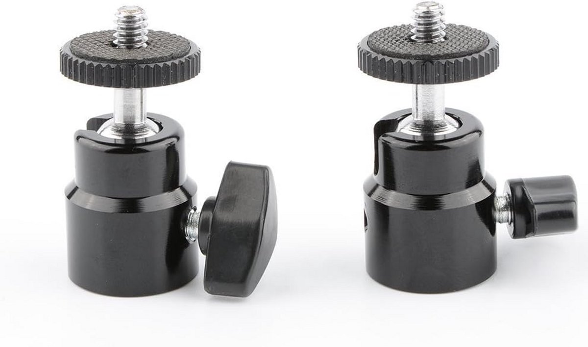 Set van 2 Mini Statiefkoppen met 1/4 inch Schroefdraad voor Camera's