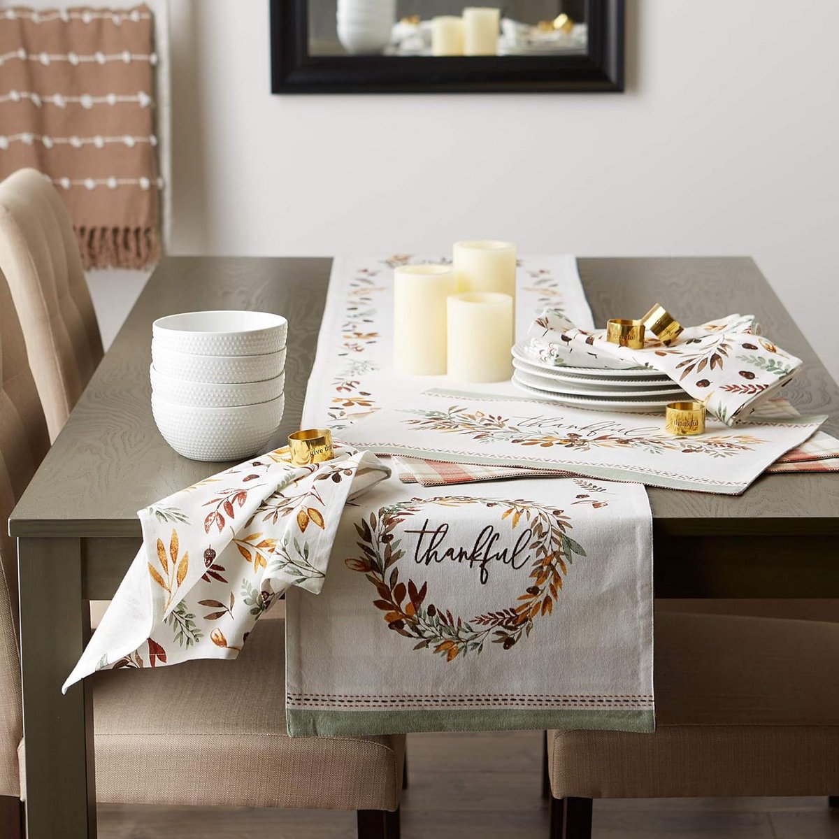 Omkeerbare Herfst Tafelloper voor Tafeldecoratie 35x275 cm