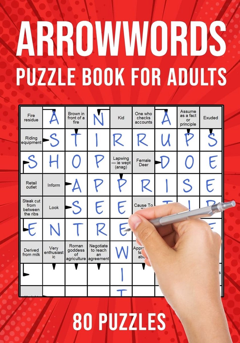 Pijlenwoorden Puzzelboek voor Volwassenen: 80 Uitdagende Puzzels voor Hersengymnastiek