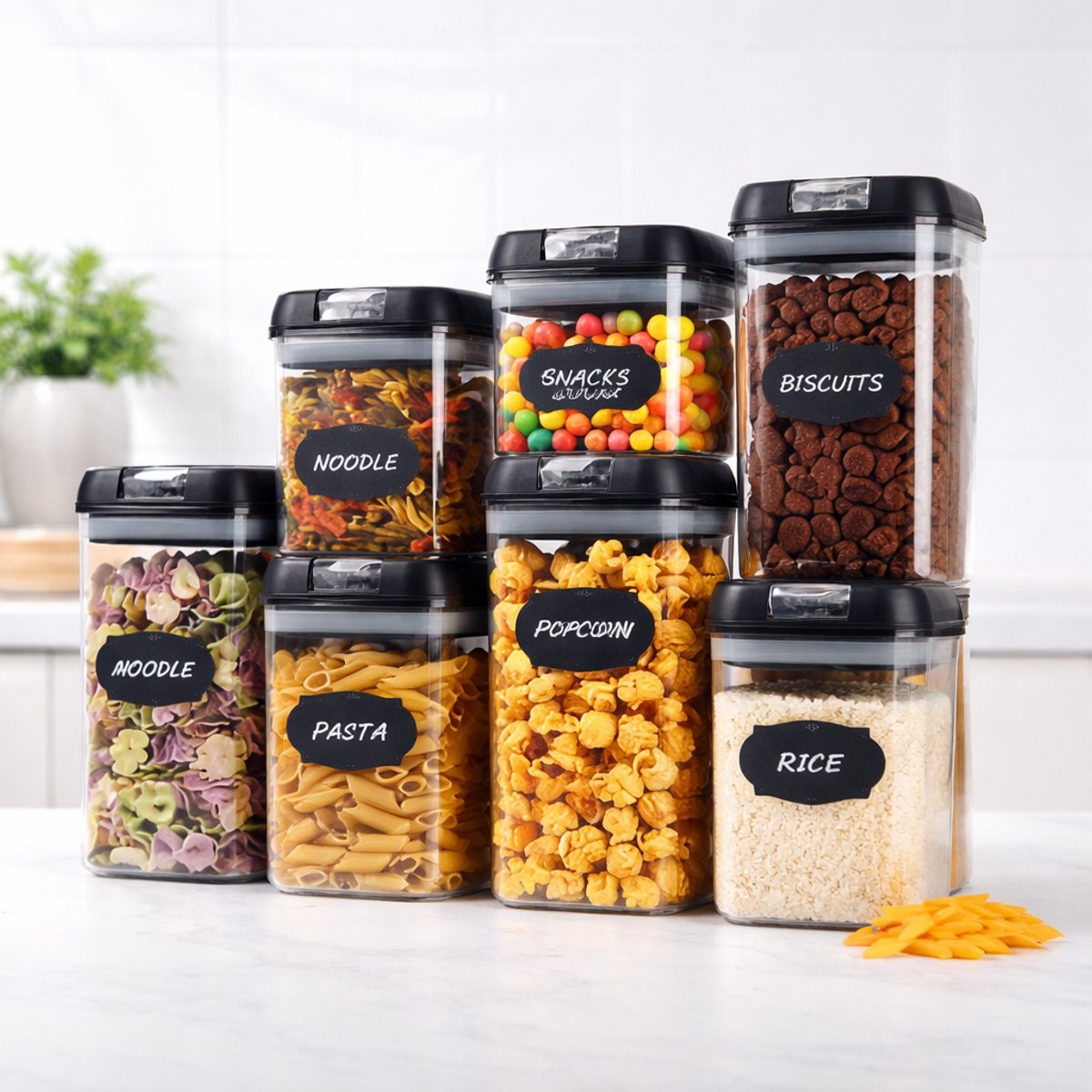 Voorraadpotten met Keukenlabel- BPA-vrij
