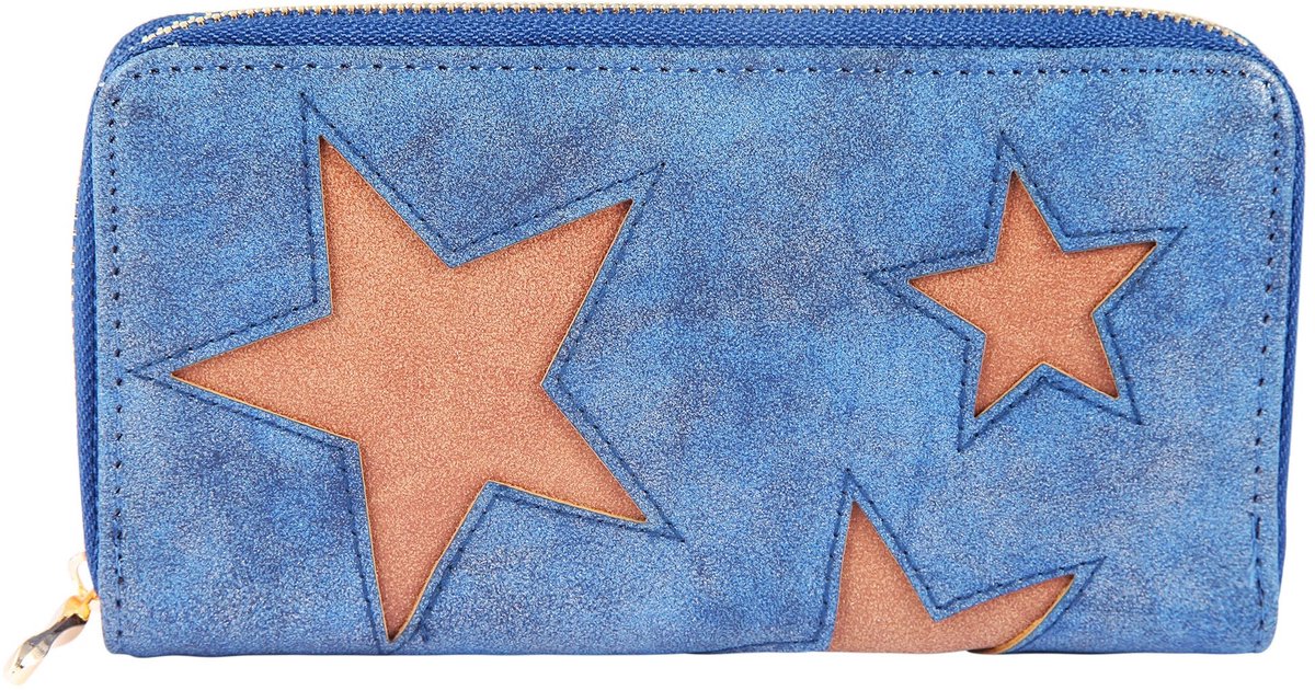Cham Cham Dames portemonnee horizontaal imitatieleer Stars Cham Cham damesportemonnee van imitatieleer. Formaat 19 x 10 cm.