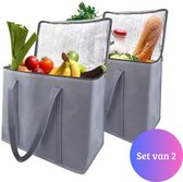 Janse® Koeltassen 2 stuks - Koeltas grijs - Lunchtas zwembad - Koelzak - Eten - Coolerbag - Cooltas - Picknicktas