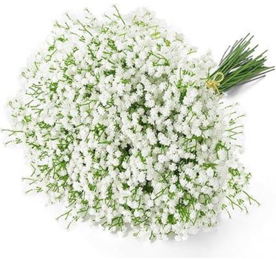GELLDG 6 Stuks - Kunstbloemen Gypsophila - Zijden Bloemenstruik - 52cm Lengte - Realistische Haptik, Geen Water Nodig - Geschikt voor Bruiloften, Feesten en Thuisdecoratie - Kunststof - Passend in Meeste Vazen