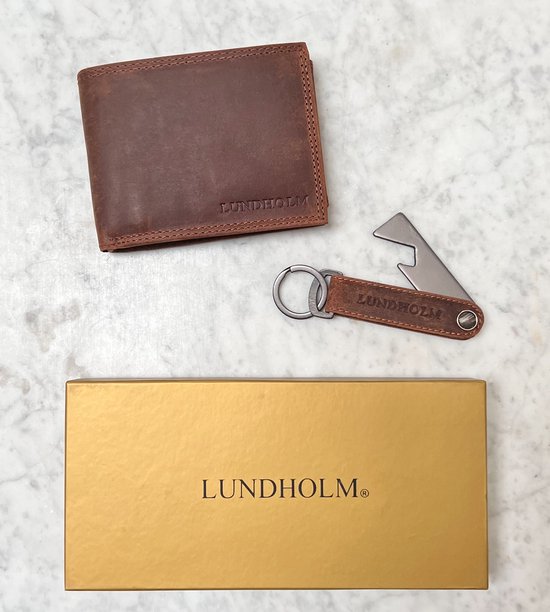 Lundholm portefeuille en cuir pour homme RFID marron et ouvre-bière  porte-clés... | bol.com