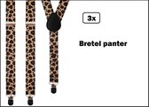 3x Bretel Panterprint - Panter bretels festival dier thema feest party