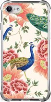 Case Anti-shock geschikt voor iPhone SE 2022/2020 | iPhone 8/7 Pink Peacock