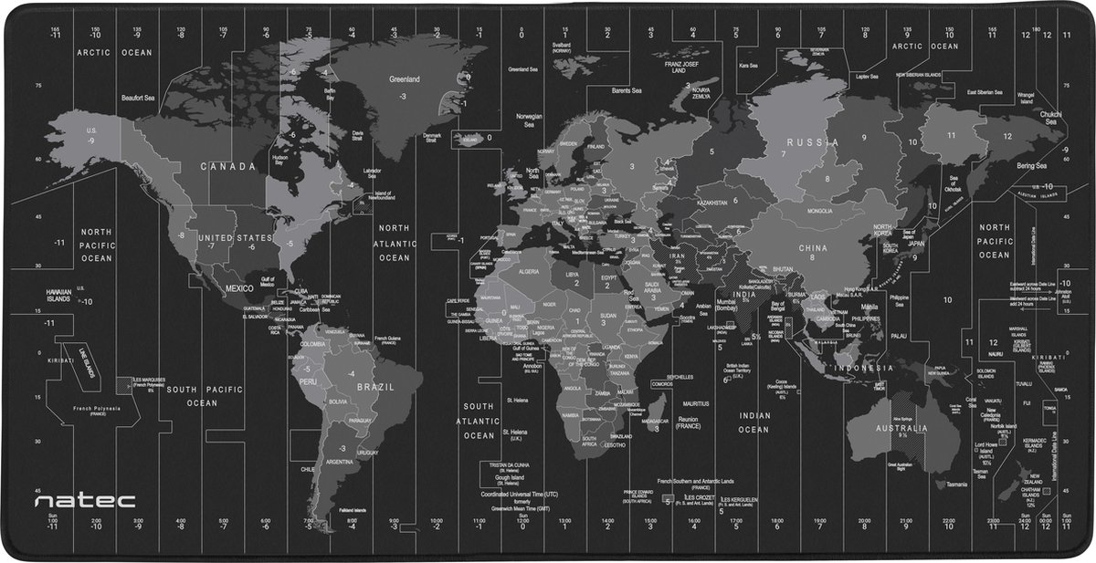 NATEC Time Zone Map Maxi Muismat