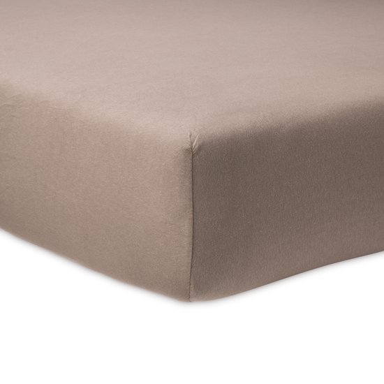 Hoeslaken Jersey Taupe 180x200 - 200x220 + 30 - Double Pack