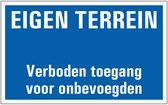 Eigen terrein verboden toegang voor onbevoegden sticker 200 x 125 mm