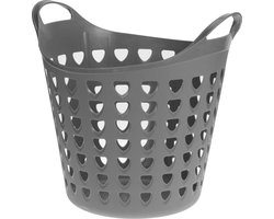 Flexibele wasmand - 26 liter - kunststof - grijs - D45 x H40 cm