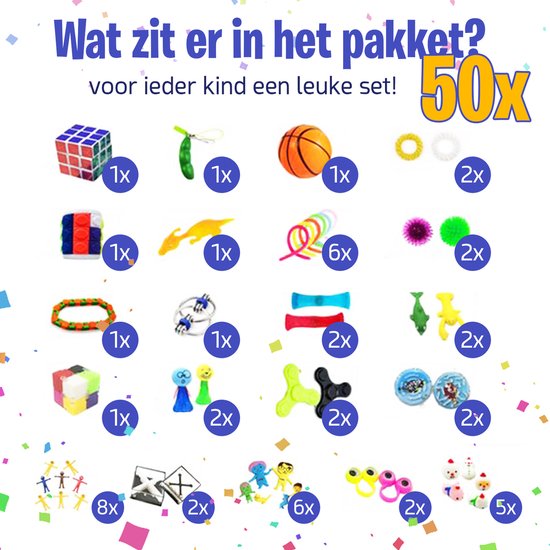 THE TWIDDLERS 120 Premium Verjaardagsfeestje Speelgoed voor Kinderen
