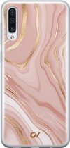 Hoesje geschikt voor Samsung Galaxy A50 - Rose Marble - Marmer - Roze - Soft Case Telefoonhoesje - TPU Back Cover - Casevibes