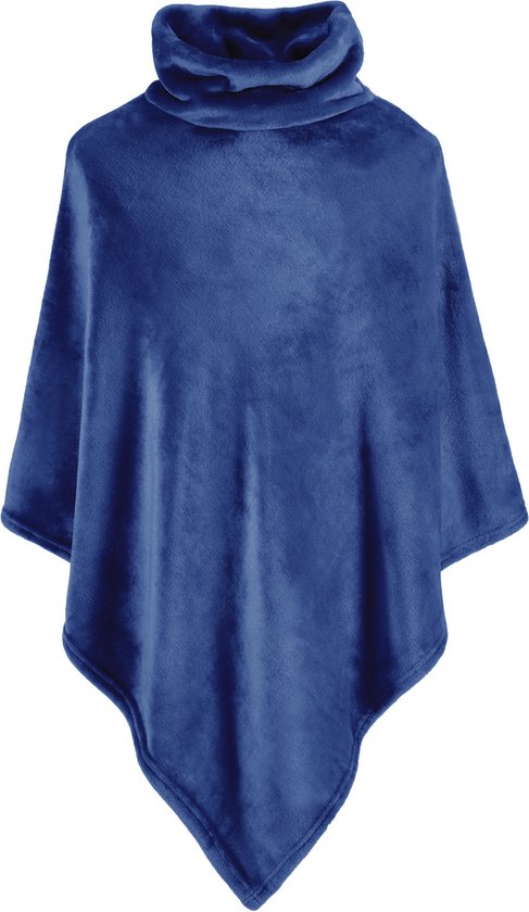 Moodit Poncho Fleece, Marine Blauw - 80 x 80 cm - Polyester
