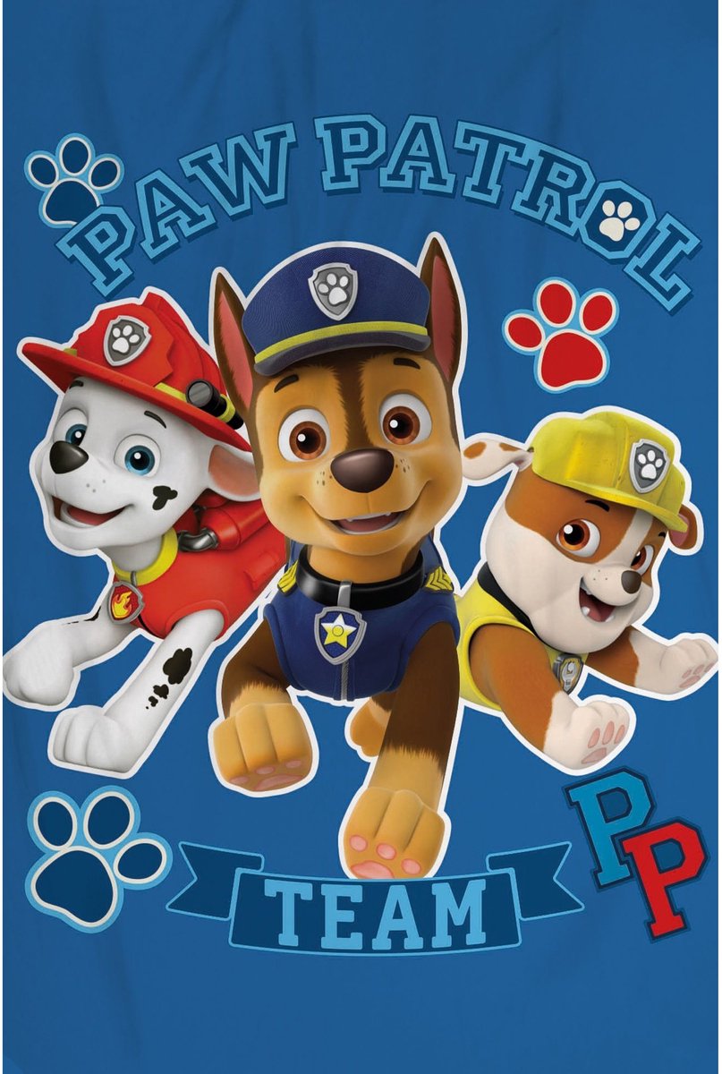 PAW Patrol fleece plaid Team - 100 x 150 cm - polyester Blauw