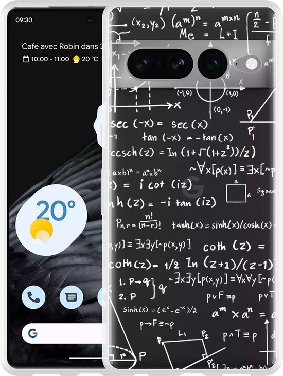 Foto: Hoesje geschikt voor google pixel 7 pro wiskunde wit